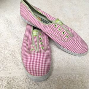 Keds Pink Checks with Lime Trim size 7